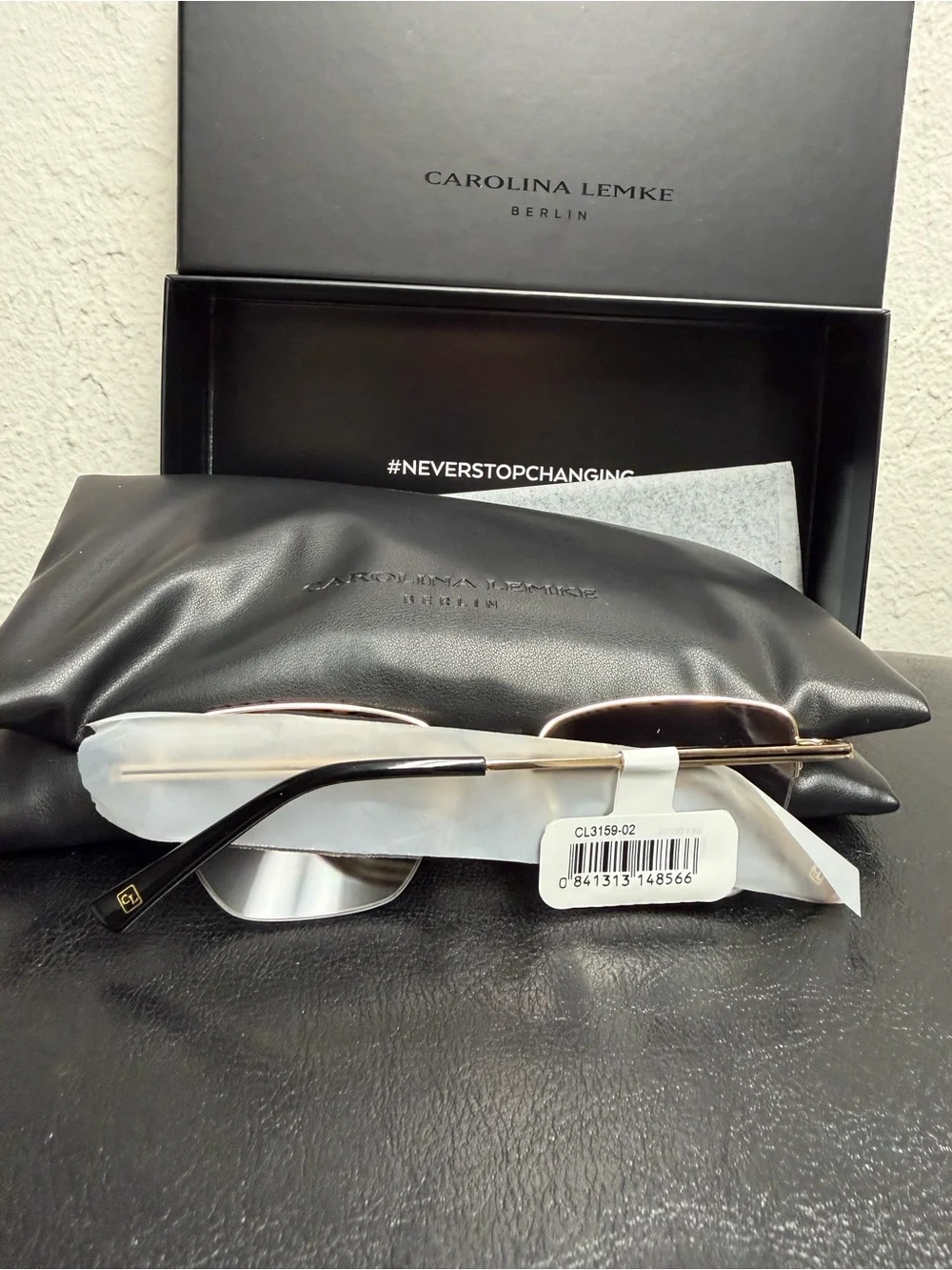 Carolina Lemke Women's Gold Frame Sunglasses with Gradient Lenses